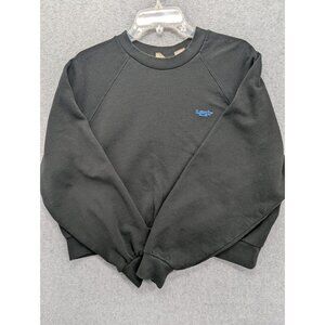 Levis Sweatshirt Womens Medium Black Fleece Crew Neck Pullover Since 1873 Logo